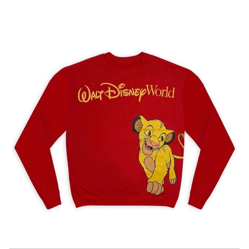 Disney world lion king Simba Nola love crewneck pullover sweater red small